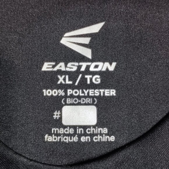 Easton active wear long sleeve shirt men's size XL black with white logo - Picture 4 of 11